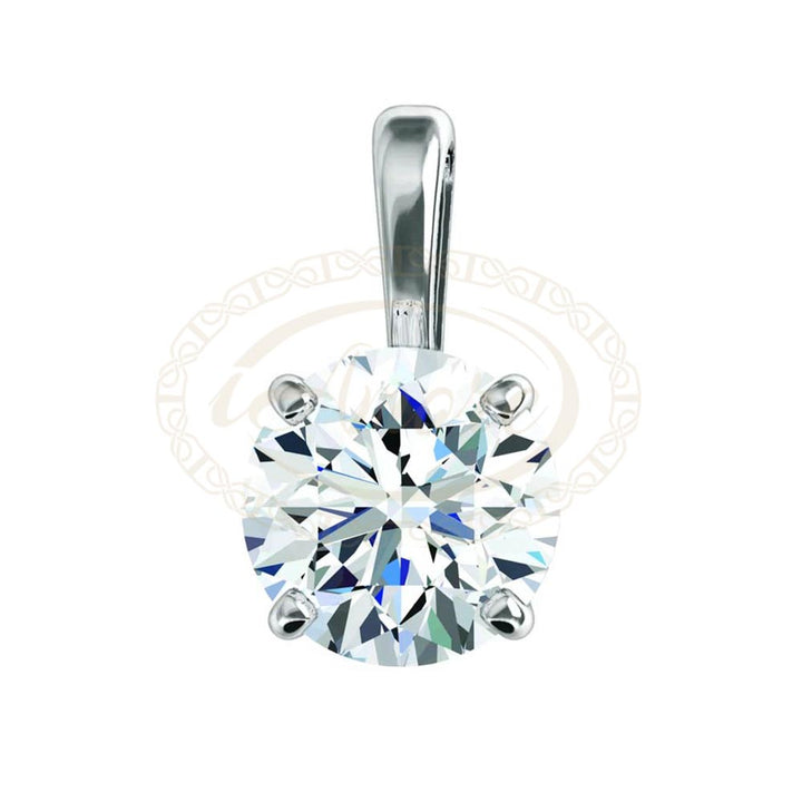 Round Solitaire Pre-Notched Basket Pendant Setting Mounting | Platinum 18K Gold