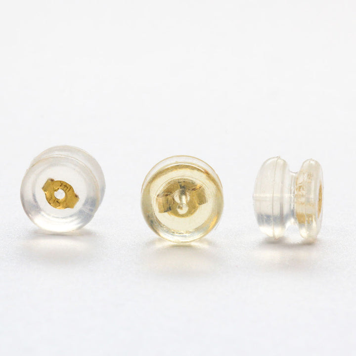 14K Gold 6mm Silicone Sliders Mushroom Friction Backs replacement Nuts