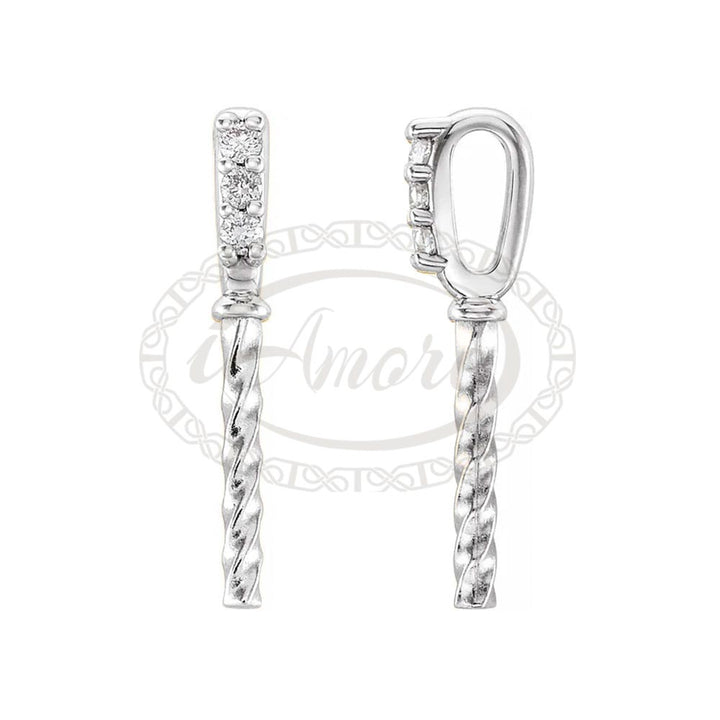 Natural Diamond Semi-Set Accented Pendant Bail for 4-15 mm Pearl