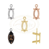 4 Prong Marquise Basket Dangle Setting Mountings