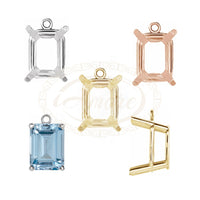 4 Prong Emerald Basket Dangle Setting Mountings