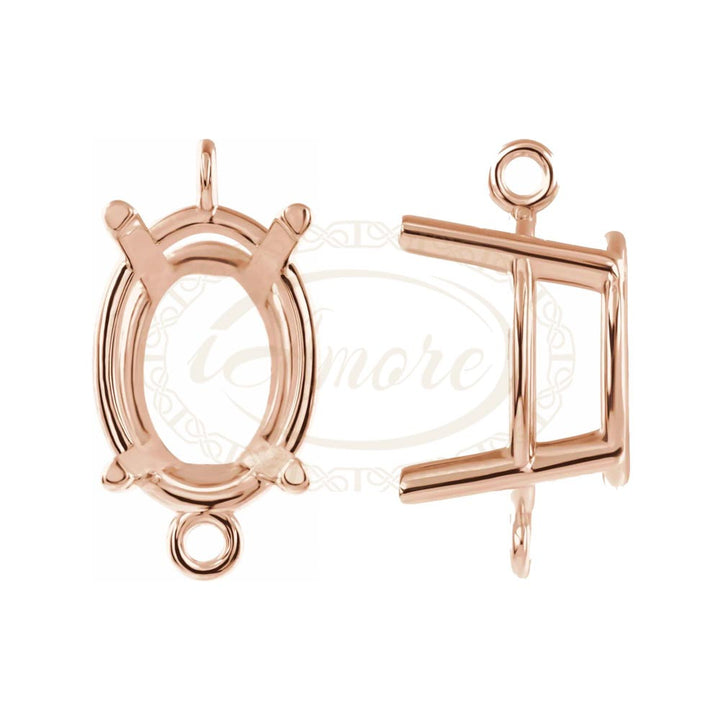 Oval 4-Prong Intermediate Link Setting Mountings