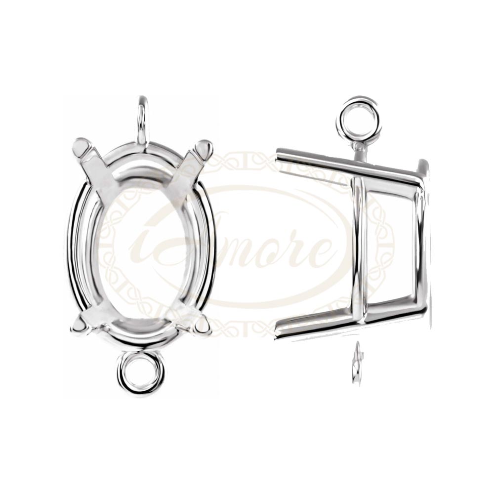 Oval 4-Prong Intermediate Link Setting Mountings