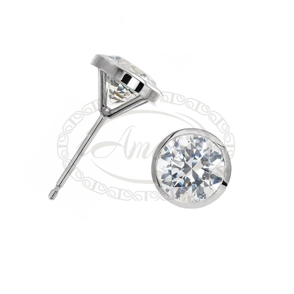 Round Bezel Martini Cocktail Stud Earring Setting Mounting