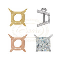 Square 4-Prong Wire Basket Necklace Center Mounting