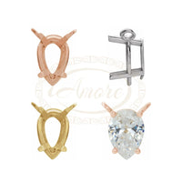 Pear 4-Prong Wire Basket Necklace Center Mounting