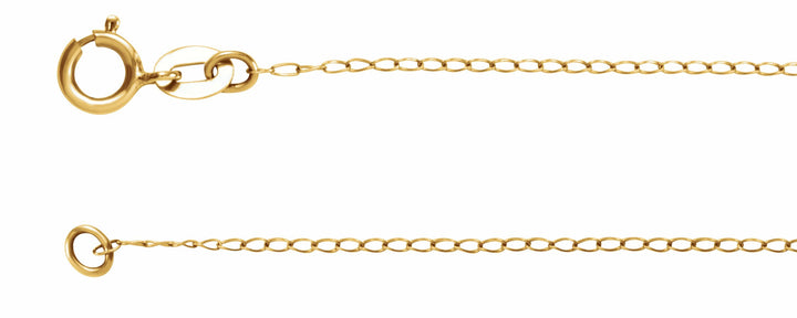 14K Gold 1 mm Solid Baby Curb - 16" 18" 20" 24" Chain