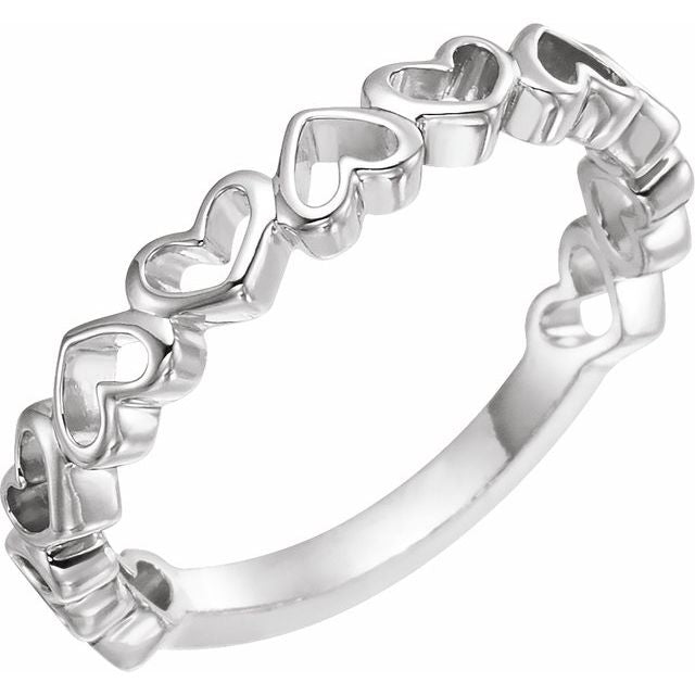Open Heart Stackable Wedding Ring