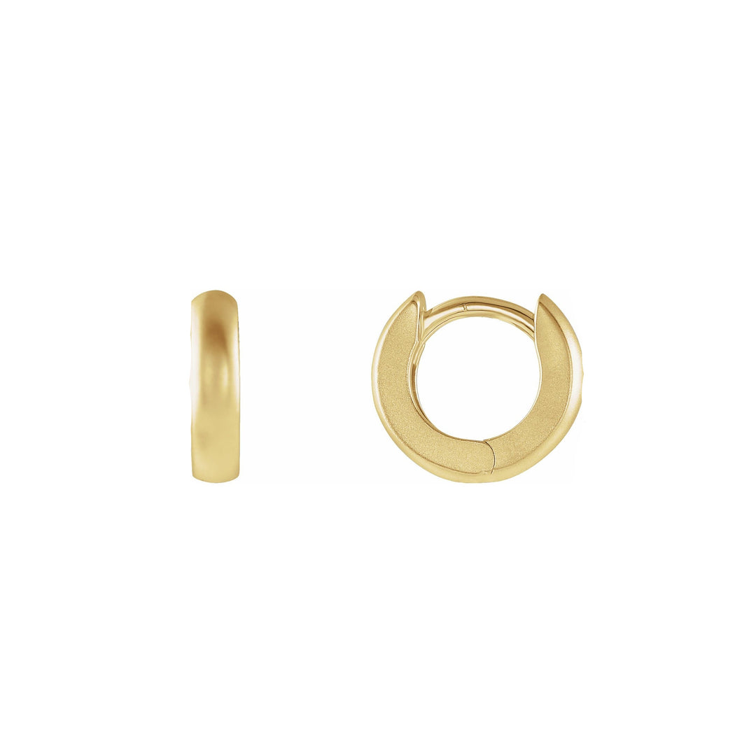 14K Gold 9.5 mm Hinged Huggie Hoop Earrings