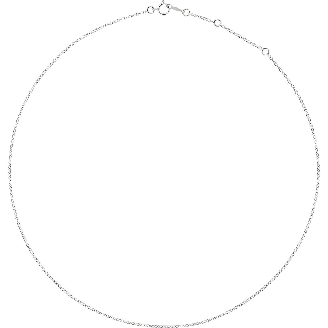 18K White Solid Gold 1.3mm Adjustable Cable 16-18" Chain