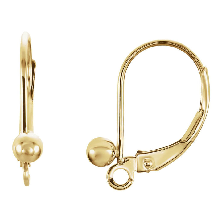 3mm Ball Lever Back Earring Top Earring Top with Ring