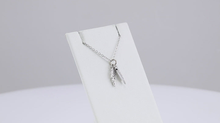 Dainty Petite Natural Diamond Angel Wings Pendant Charm