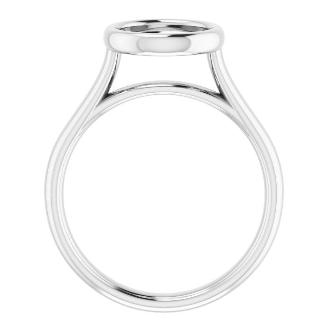 Platinum Bezel Round Solitaire Engagement Ring Mounting