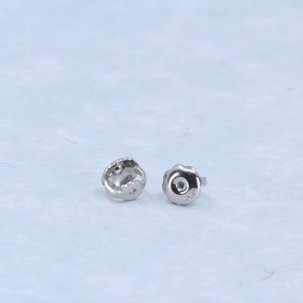 18K White Gold Screw Backs Replacement for Earring Studs - Fit for 0.032  Threaded Post (4 Pairs)