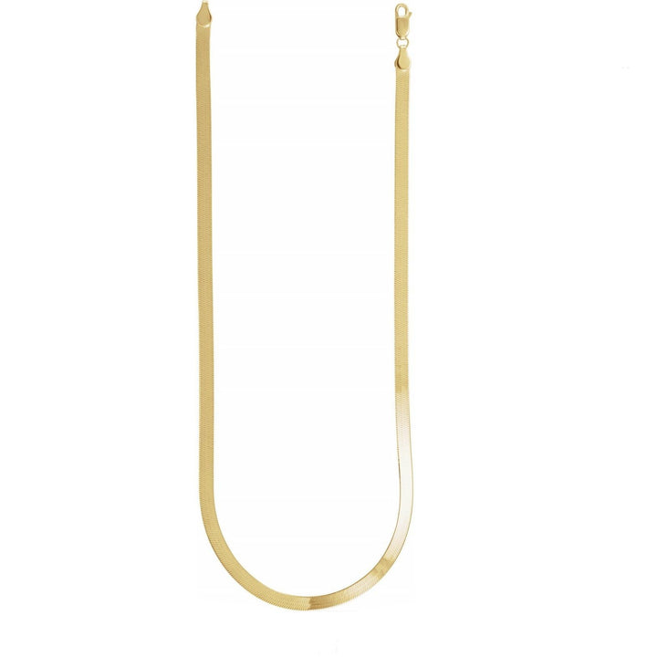 14K Yellow 4.6mm Herringbone Chain Bracelet Layering Necklace