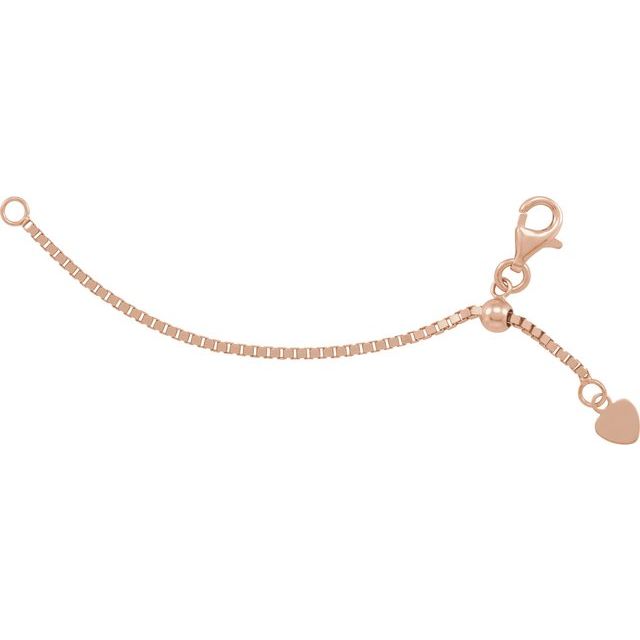 3 Inch Adjustable Box Chain Extender with Heart Tag