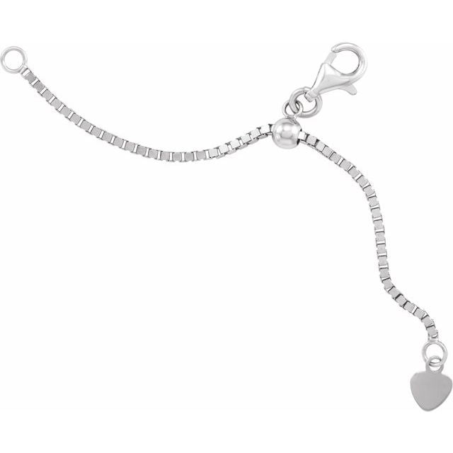 3 Inch Adjustable Box Chain Extender with Heart Tag