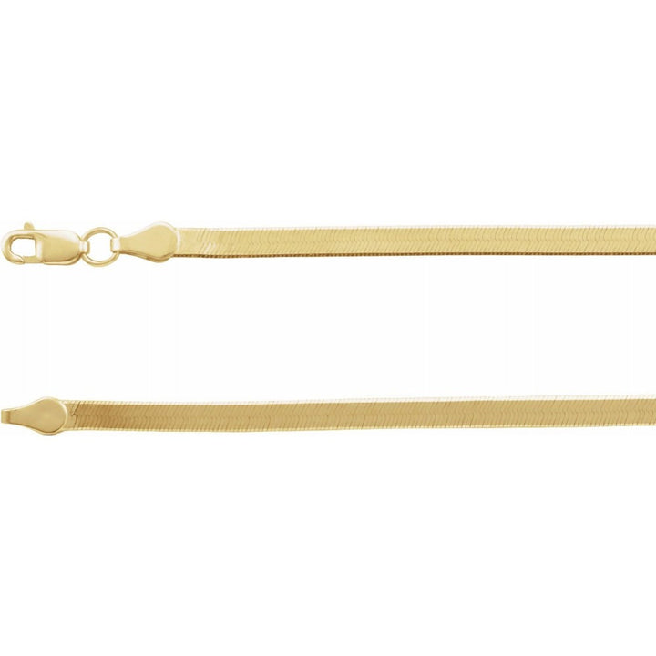 14K Gold 2.8mm Herringbone Chain Bracelet Layering Necklace