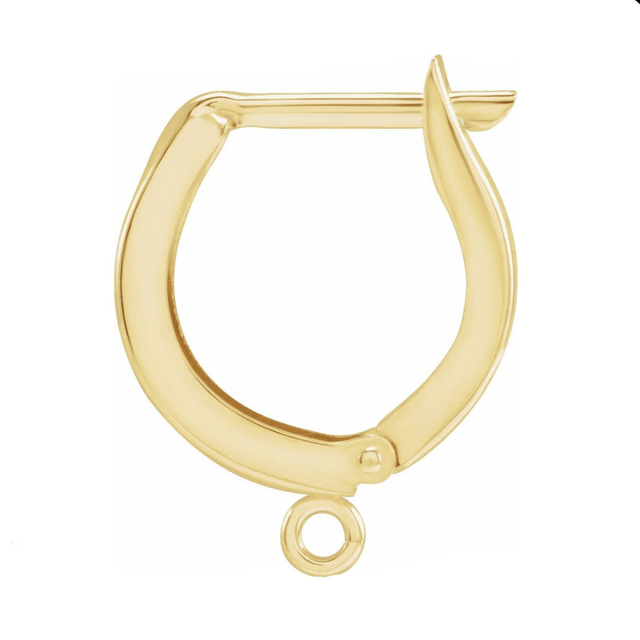 14K Gold Click-in Lever Back Earring Top with Ring