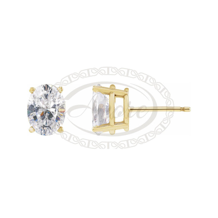 Pair Oval 4-Prong Pre-Notched Earring Setting Mounting