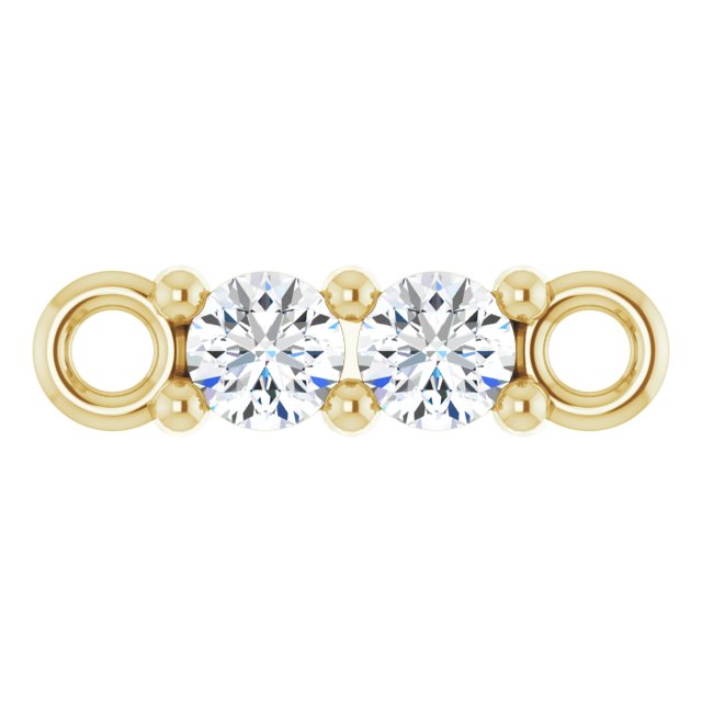 14K Gold Bar Link Lab-Grown Diamond Link Connector