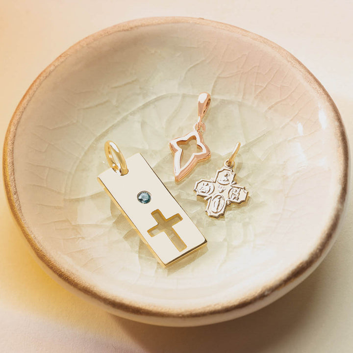 Petite Open Cross Pendant Dainty Tiny Dangle charm Religious pendant